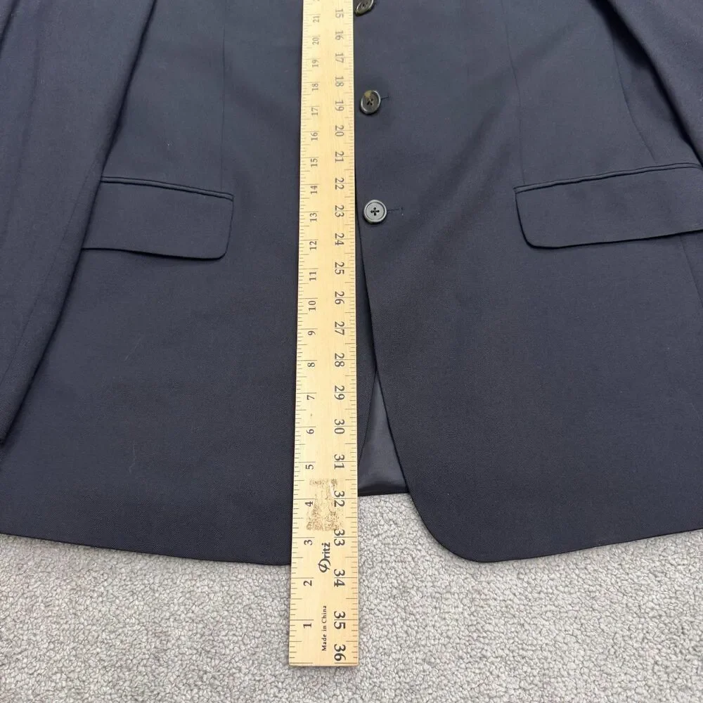 J.Crew Wool Suit Blazer Jacket Mens 42L Navy Blue Sport Coat Classic Workwear